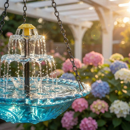 ✨2026 Spring special offer 49% off-🐦Solar Cascade Hanging Bird Bath Fountain