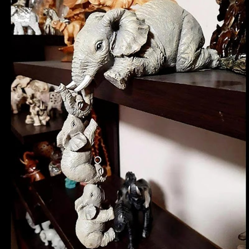✨Last Day Promotion 49% OFF-🏆🔥Cute Elephant Hug Baby Resin Figurine Set