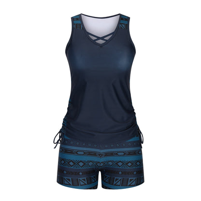 ⏰Miraclesuit Women's Tummy Control Tankini Set with Built-In Bra – Flattering Boho Swimwear with Shorts🔥 Buy 2 Free Shipping