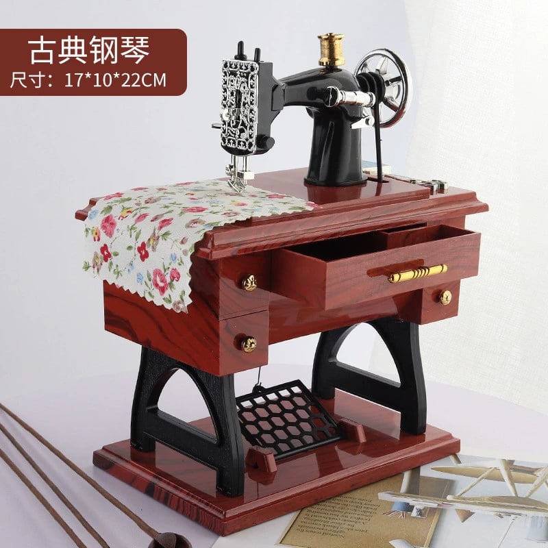 💖Special Offer🦋Wood Mini Sewing Machine Music Box