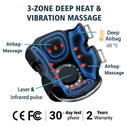 3-in-1 knee therapy device – wireless infrared, laser & vibration therapy