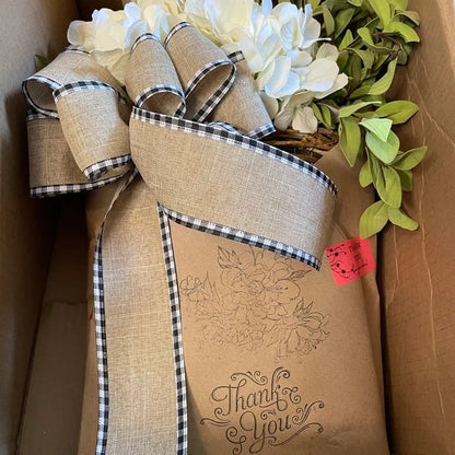 🎁Christmas Gift💐Cream Hydrangea Door Hanger Basket Wreath