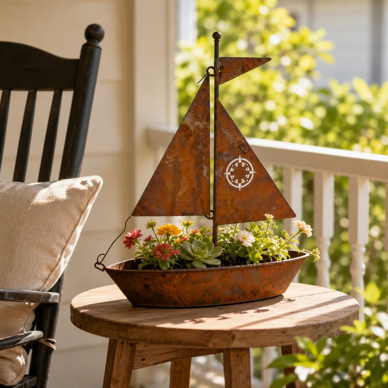 🎁Last Day 49% OFF🌼Rustic Sailboat Metal Planter