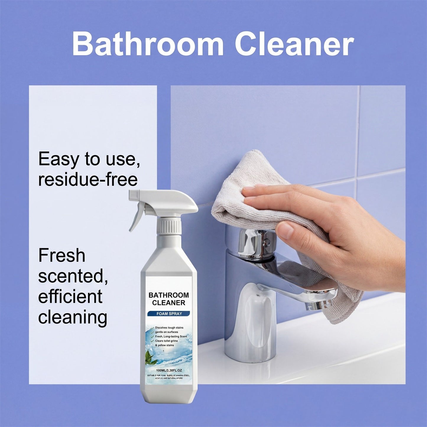 🧽Last Day 70% OFF🧴Gravity-Defying Bathroom Cleaner-Give away alloy brushes🎁