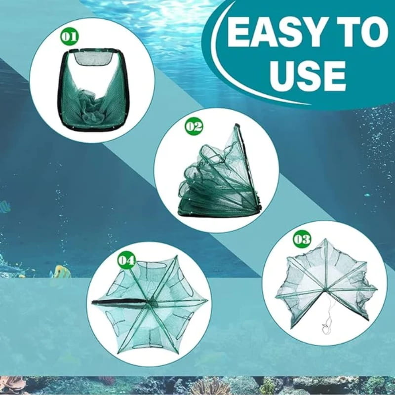 🚨 50% OFF! 🚨 Automatic folding net for anglers – reinforced nylon fishing net, landing net with telescopic handle 🎣✨