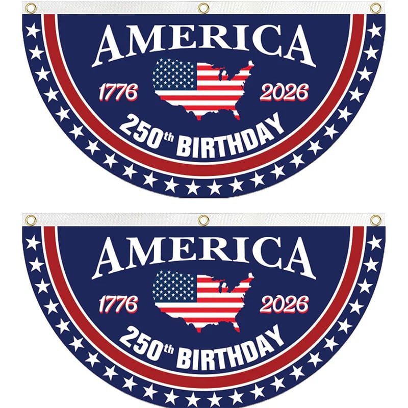 🇺🇸🗽USA 250th Anniversary Flag Half Round Banner🦅