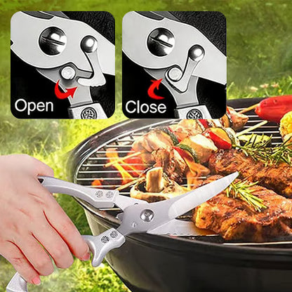 ✂️ Heavy-Duty Multifunction Kitchen Shears -Fish Scaler🐟 Bottle Opener🍾Safety Lock 🔪