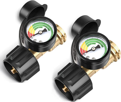 Universal Propane Tank Gauge for 5-40 Pound LP Tanks | Gas Level Indicator for Grill, Heater, RV Camper, QCC1/Type 1 Connection