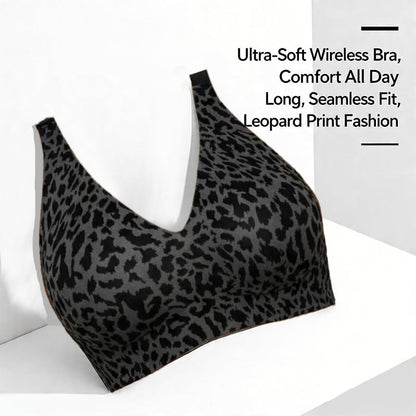 🏆🔥Super Firming Leopard Print Jelly  Bra | Women Wirefree Bras 👍No More Sagging Breasts