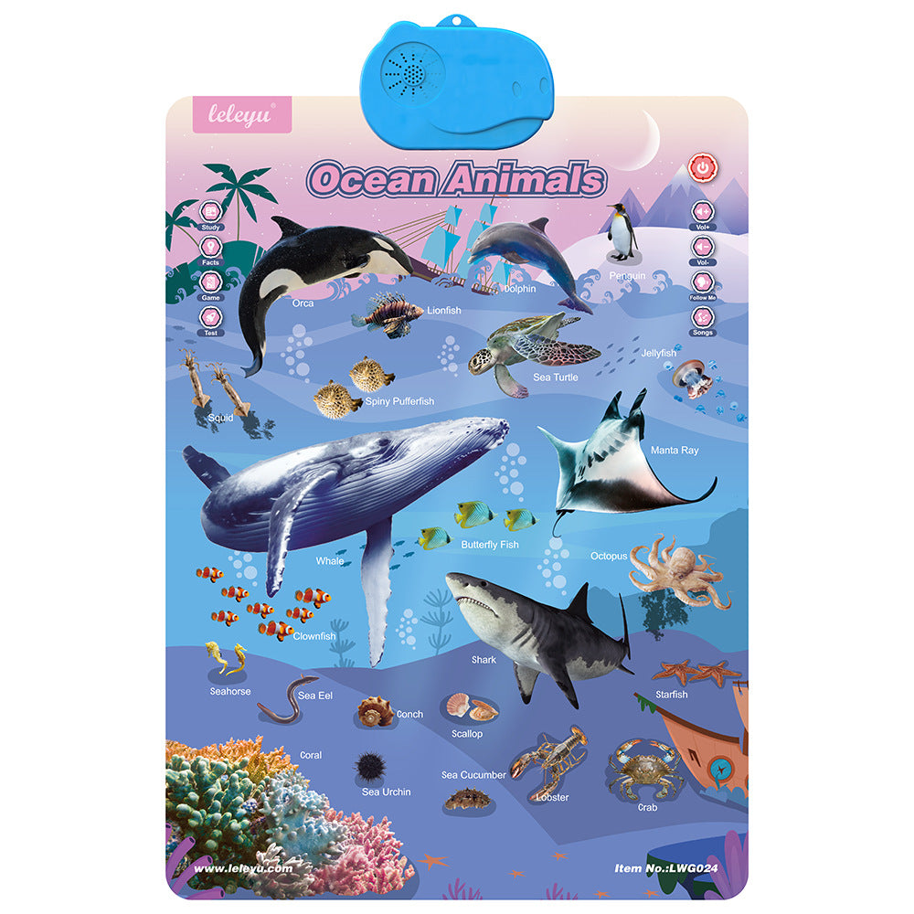 🚀2026 Talking Wall Chart for Kids – English & Spanish Learning Poster with Songs, ABCs, Numbers, Animal words & Piano