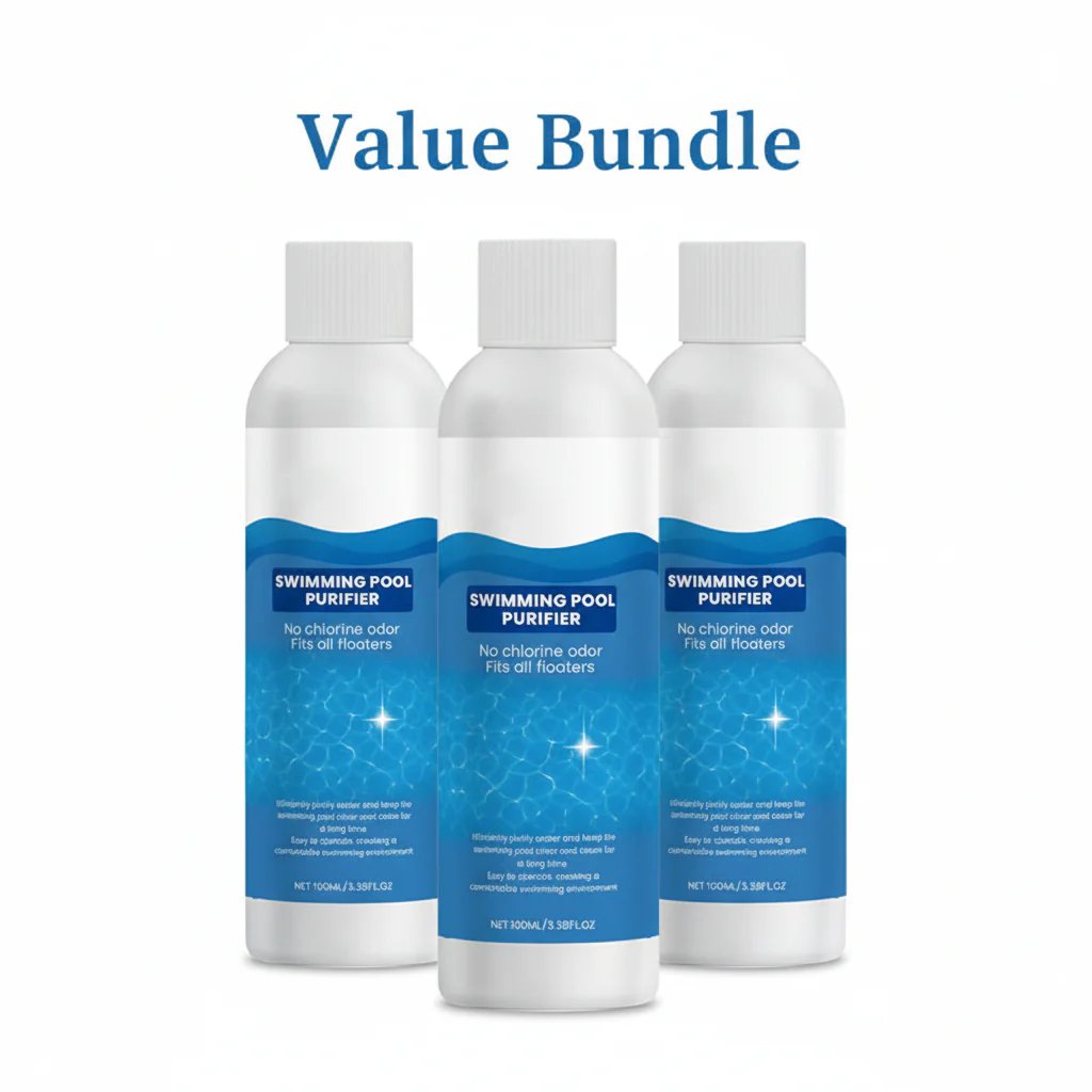 💧 Swimming Pool Purifying Liquid – Crystal Clear Water, Zero Hassle! ✨ Say goodbye to green water & harsh chemicals – just pure, fresh swimming every time. 🏊‍♂️💙