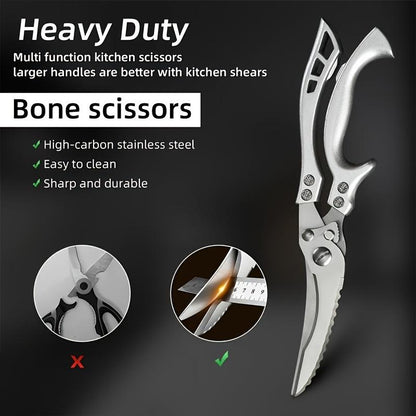 Multifunctional Lightweight Kitchen Scissors Stainless Steel
