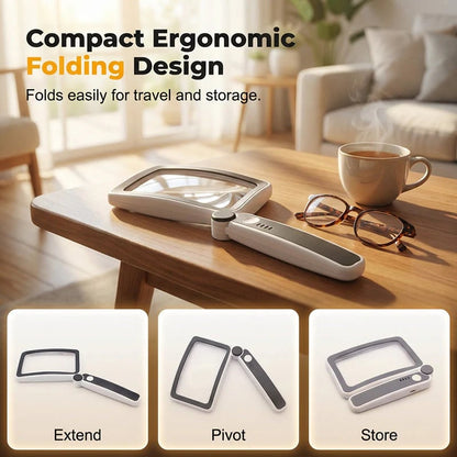 ✨ Last Day 50% OFF!🔍 Folding Handheld Magnifying Glass with Light – Perfect for Reading  🔥