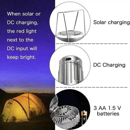 ⛺40% OFF🦬Portable Solar Powered Camping Lantern with Fan for Outdoor