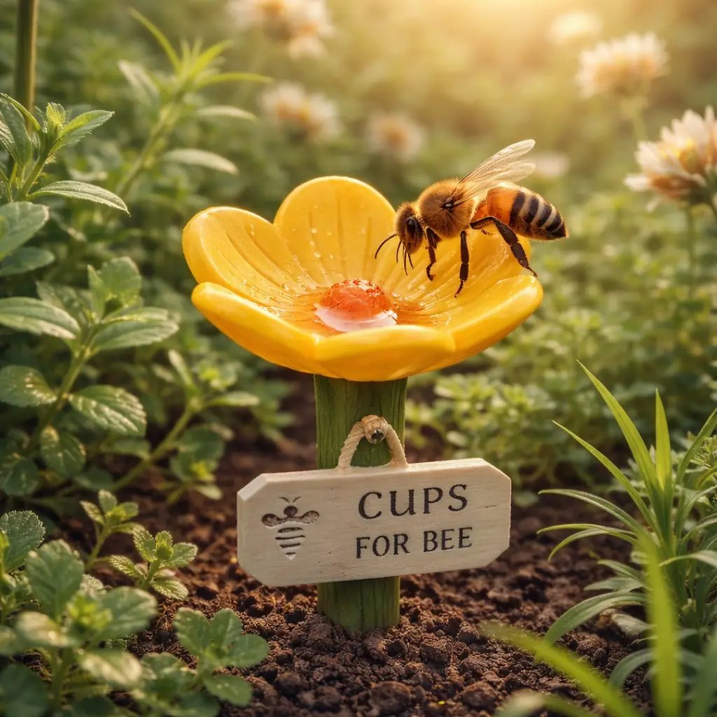 🐝Flower-Shaped Bee Watering Station💧