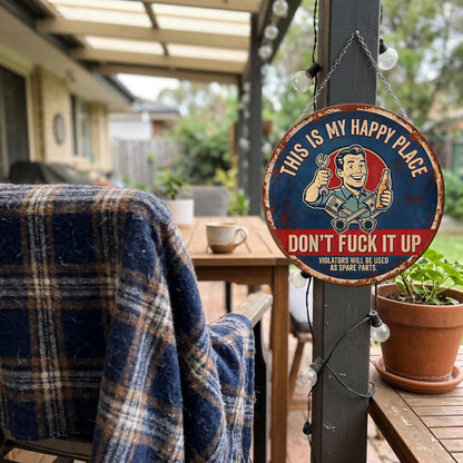 💀🍺"This Is My Happy Place" Funny Man Cave Decor