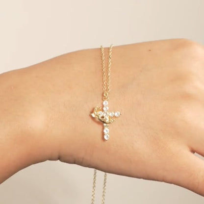 💖Rotated Crown Cross Necklace – Special Gift for Mom