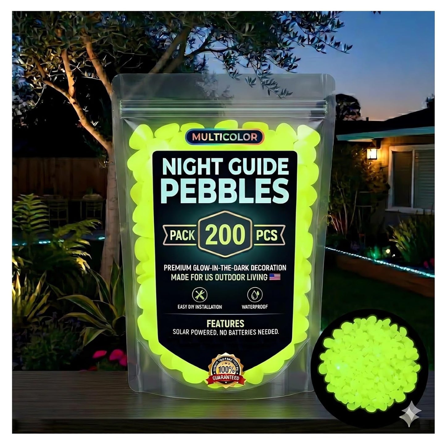 ⏰Hot Sale- 2026 Colorful Glow-in-the-Dark Garden Stones Night