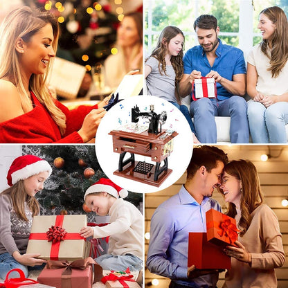 💖Special Offer🦋Wood Mini Sewing Machine Music Box