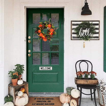 Autumn Wreath with Peonies and Pumpkin - Wreath for the whole year