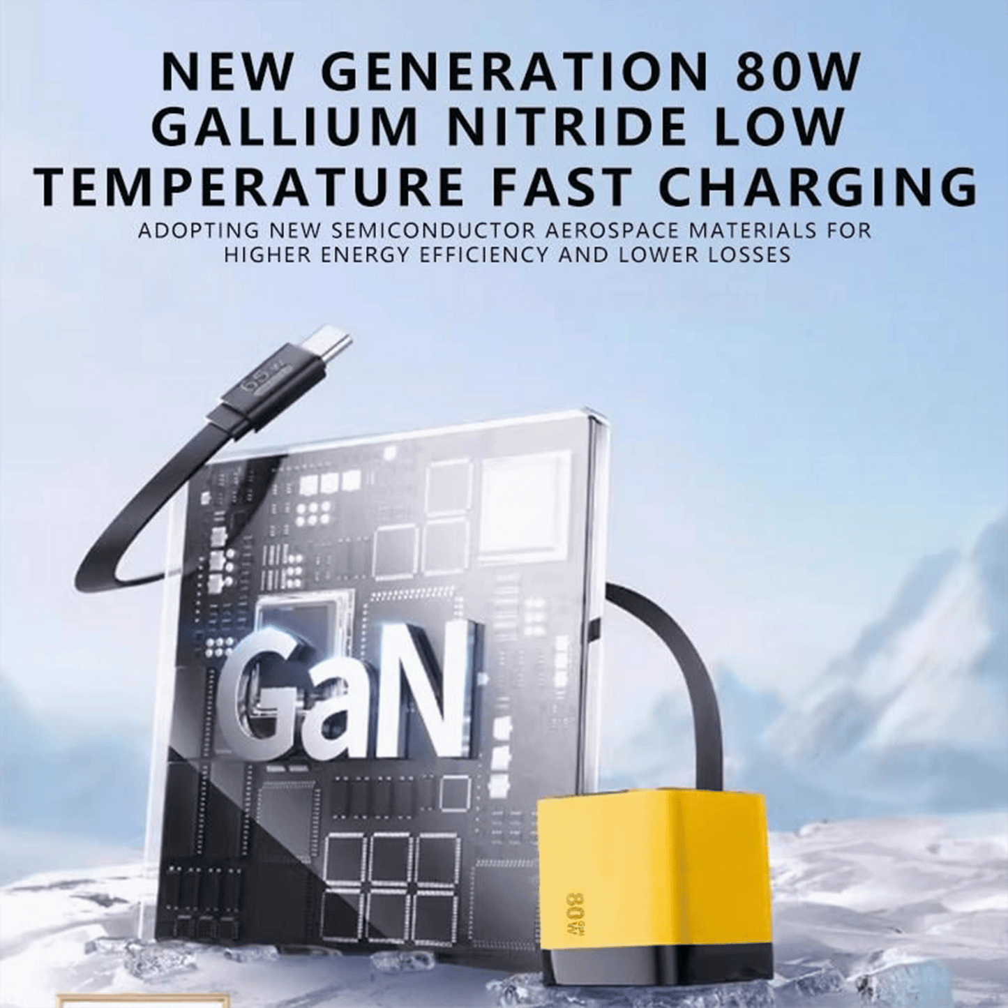 🔥3 in 1 GaN Charger,Scalable 80W MAX fast charger module with Type-C cable and 1 USB ports