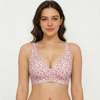 🏆🔥Super Firming Leopard Print Jelly  Bra | Women Wirefree Bras 👍No More Sagging Breasts