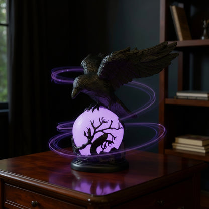 🖤 Nocturne Raven Orb Lamp, Gothic Style Decorative Orb Light, Artistic Table Lamp, Unique Father’s Day Gift for Home, Study & Bar Decoration
