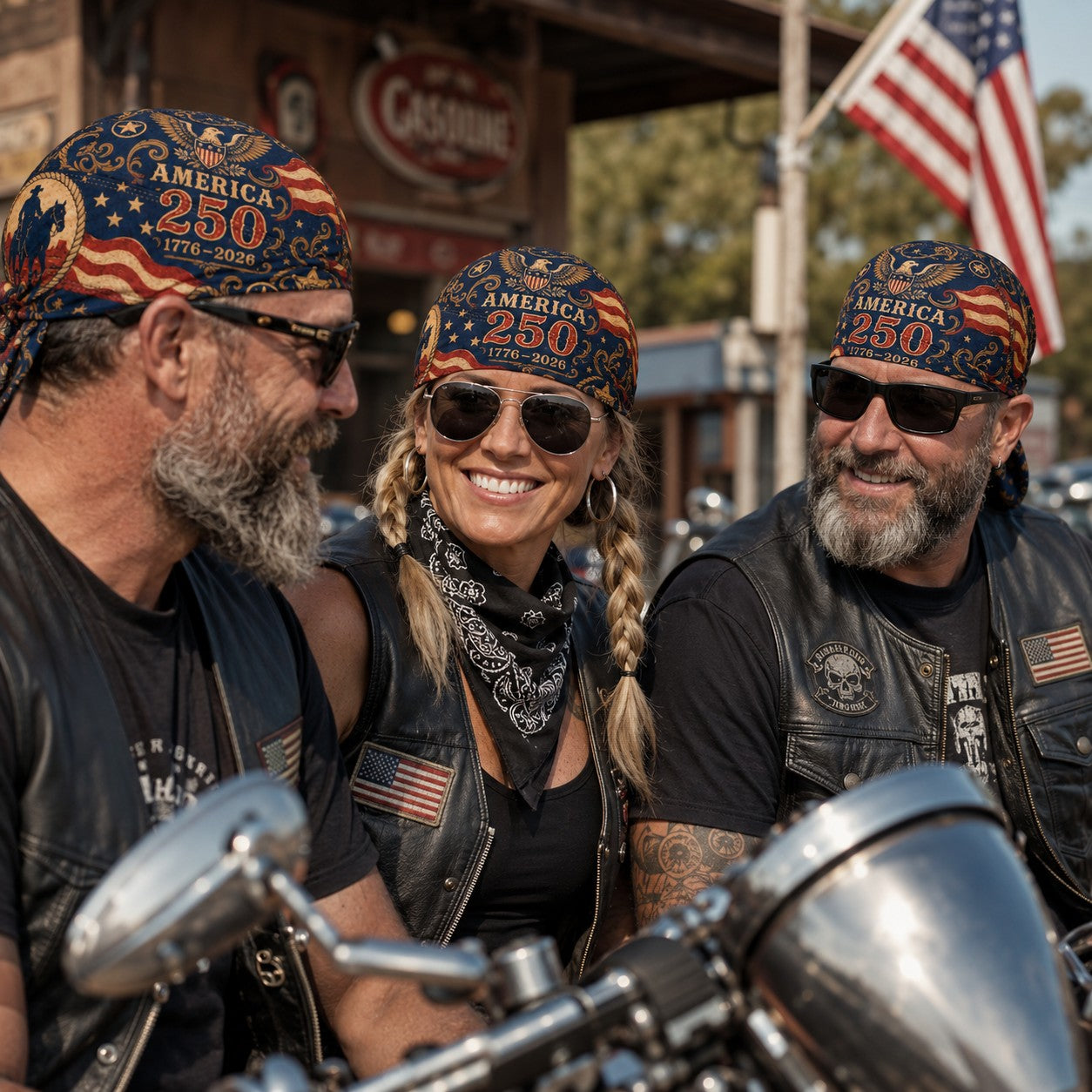 America 250 Cycling Pirate Hat / Biker Headwrap