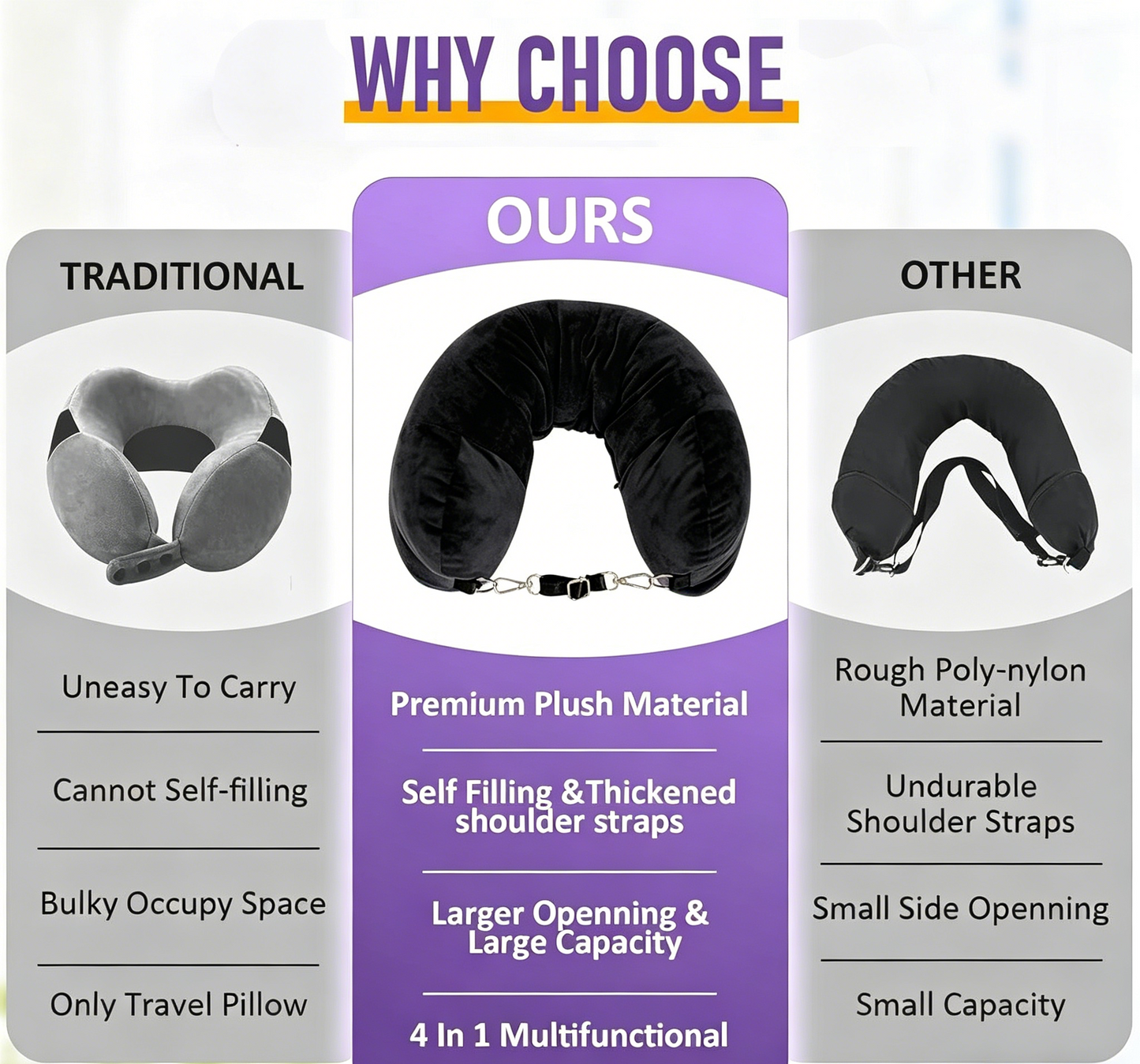 🏆Flash Sale⚡ 50K+ SOLD! Almost Gone💥Stuffable Travel Neck Pillow