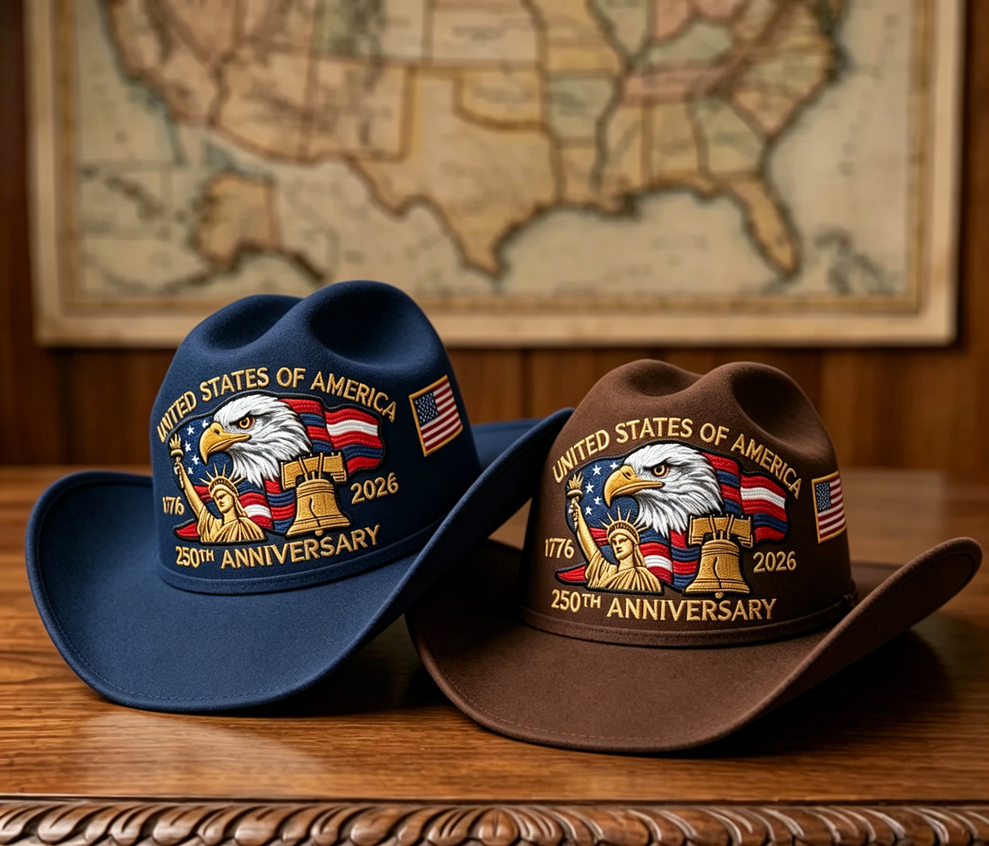 🔥Flash Sale-58% Off🔥⚡250th Anniversary Embroidered Cowboy Hat🦅
