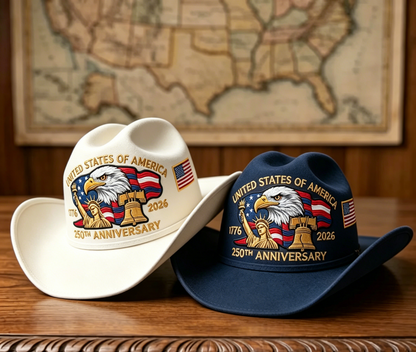 🔥Flash Sale-58% Off🔥⚡250th Anniversary Embroidered Cowboy Hat🦅