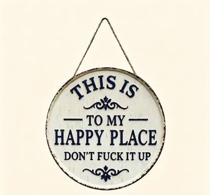 🔥Last Day Sale 60% OFF -Happy Place – Vintage Statement Metal Sign😊