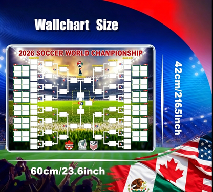 ⚽2026 Soccer The World Cup Schedule Poster & Final Round 48-team Collection Showcase, 2-in-1 Functional Poster