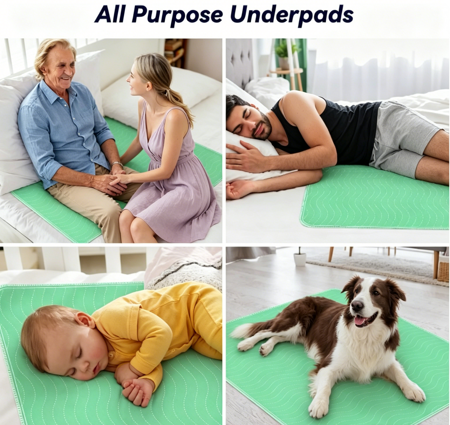 💧🛡️Reusable Heavy Absorbency Bed Pads | Waterproof Leakproof Underpad for Kids, Adults & Pets