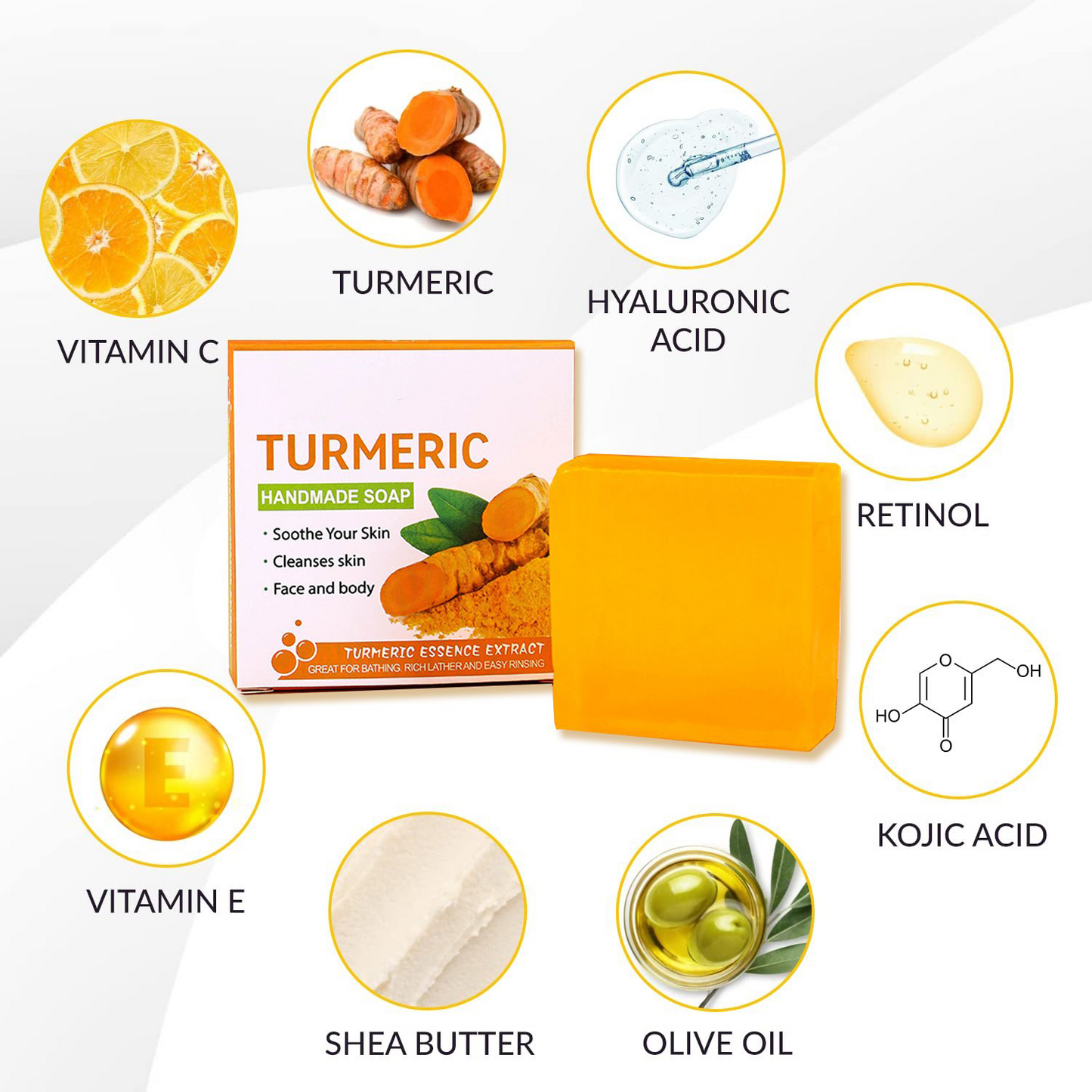 🔥Last Day Promotion 49% OFF-Turmeric & Kojic Acid Brightening Soap
