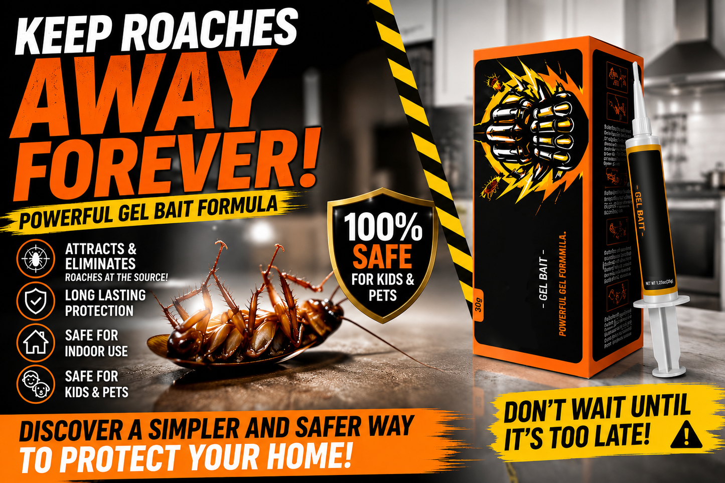 🔥Hot Sale 49% OFF🔥Stop Roaches Overnight | RoachBane Fast-Acting Cockroach Gel Bait