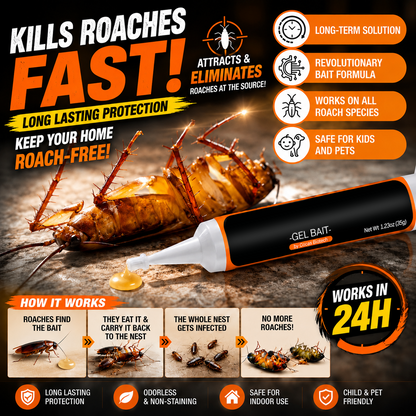 🔥Hot Sale 49% OFF🔥Stop Roaches Overnight | RoachBane Fast-Acting Cockroach Gel Bait