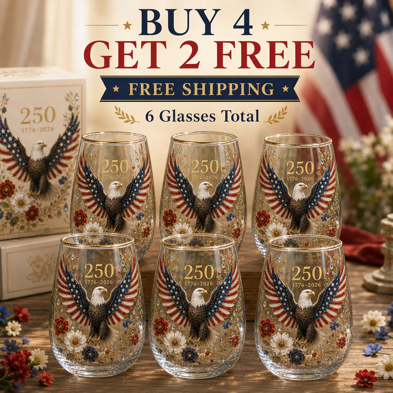 【FREE SHIPPING】Buy 4 GET 2 FREE - 6 Glasses