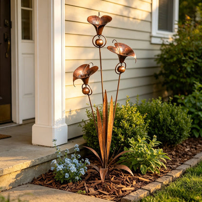 Copper Calla Lily Garden Chime Set – A Peaceful Touch for Flower Lovers 🌿🔔