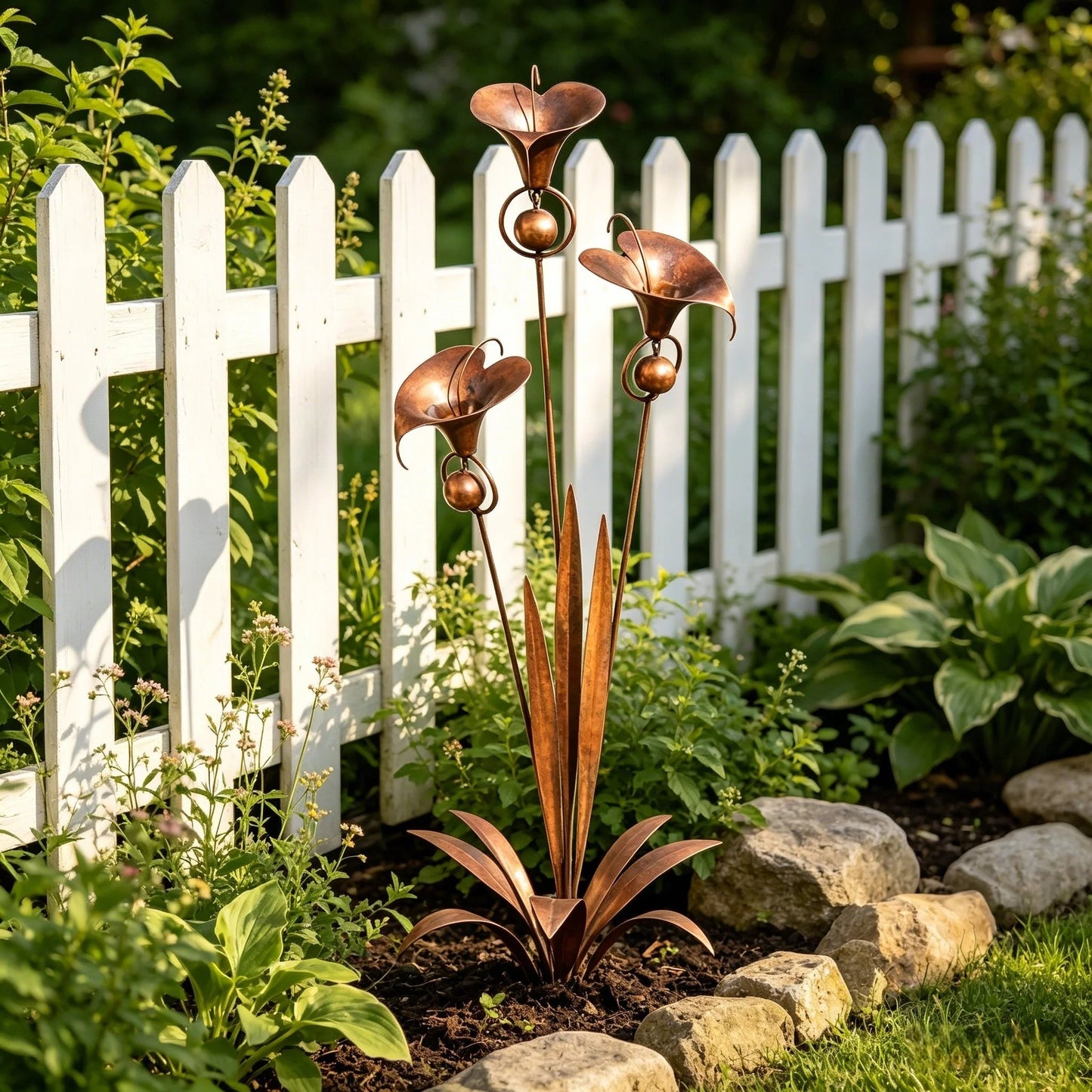 Copper Calla Lily Garden Chime Set – A Peaceful Touch for Flower Lovers 🌿🔔