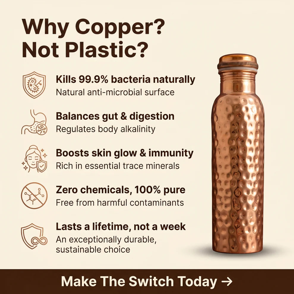 ✨Himalayan Ayurvedic Copper Water Bottle – 50% OFF Today