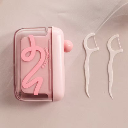 Travel-sized Storage Case with 50 Dental Floss Sticks