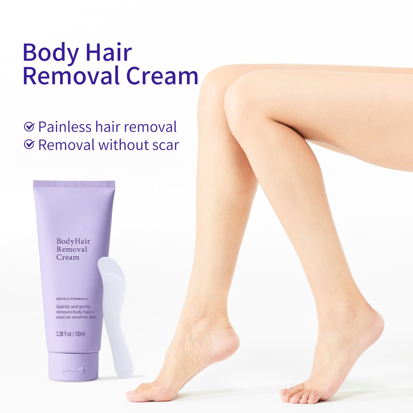 💜Buy 1 Get 1 FREE – Gentle & Painless Hair Removal Cream for Face & Body