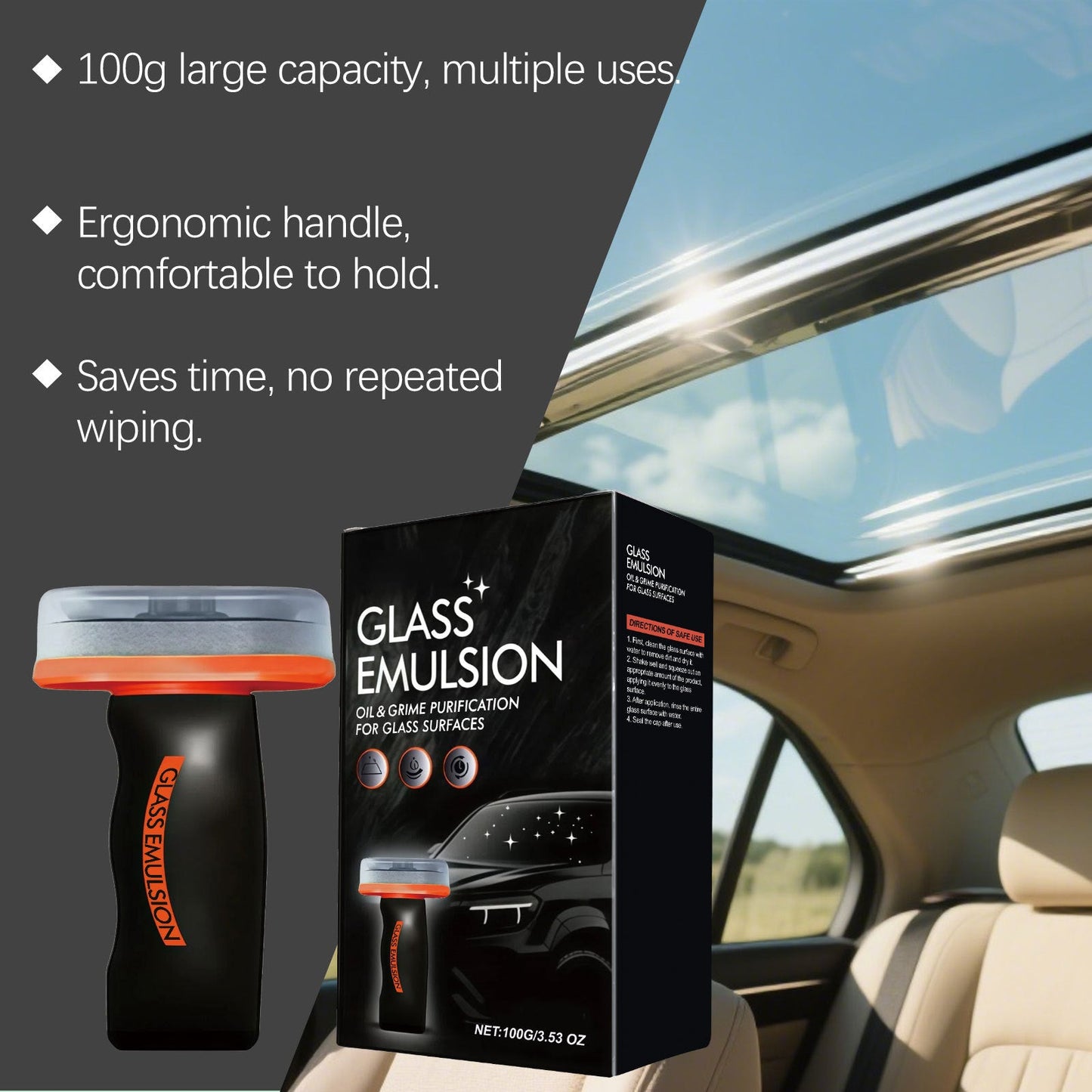 🧼 Hot Sale 50% OFF ! Automotive Oil Film Cleaning Brush for Car Windows – Glass Cleaning Board