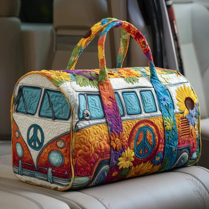 🎁Hippie Van Quilted Duffle Bag | Soft Travel Bag for Women & Men
