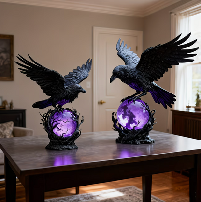 🖤 Nocturne Raven Orb Lamp, Gothic Style Decorative Orb Light, Artistic Table Lamp, Unique Father’s Day Gift for Home, Study & Bar Decoration