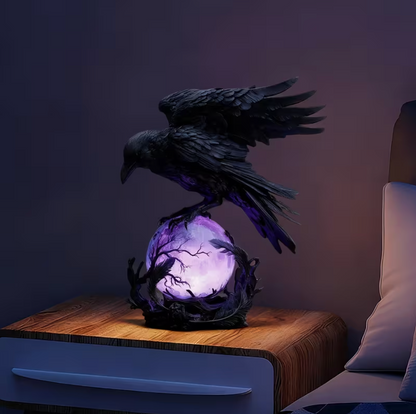 🖤 Nocturne Raven Orb Lamp, Gothic Style Decorative Orb Light, Artistic Table Lamp, Unique Father’s Day Gift for Home, Study & Bar Decoration