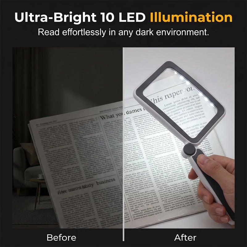 ✨ Last Day 50% OFF!🔍 Folding Handheld Magnifying Glass with Light – Perfect for Reading  🔥