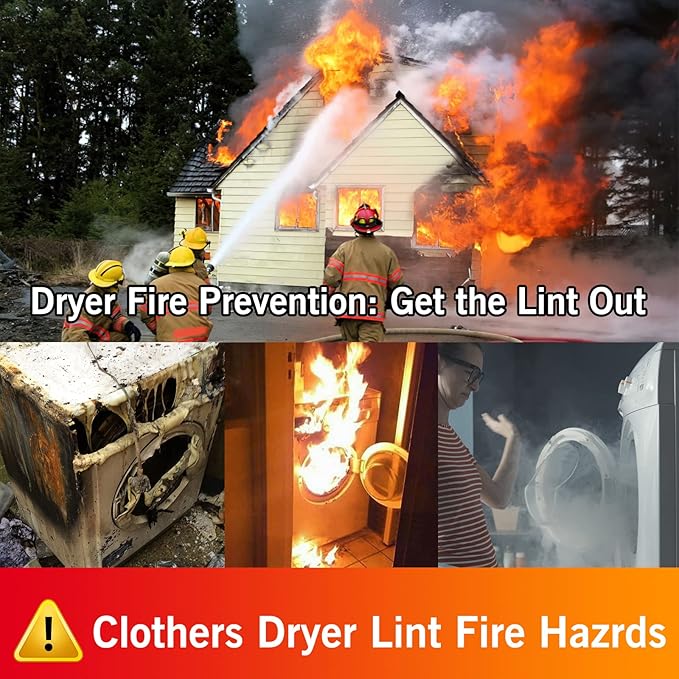 🔥Prevent Dryer Fires! Dryer Vent Lint Cleaner Kit | Universal Stretch Vacuum Attachment