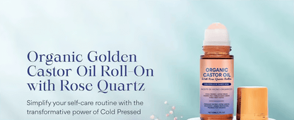 🏆#1 Best Seller ⏰Organic Golden Castor Oil Roll-On with Rose Quartz